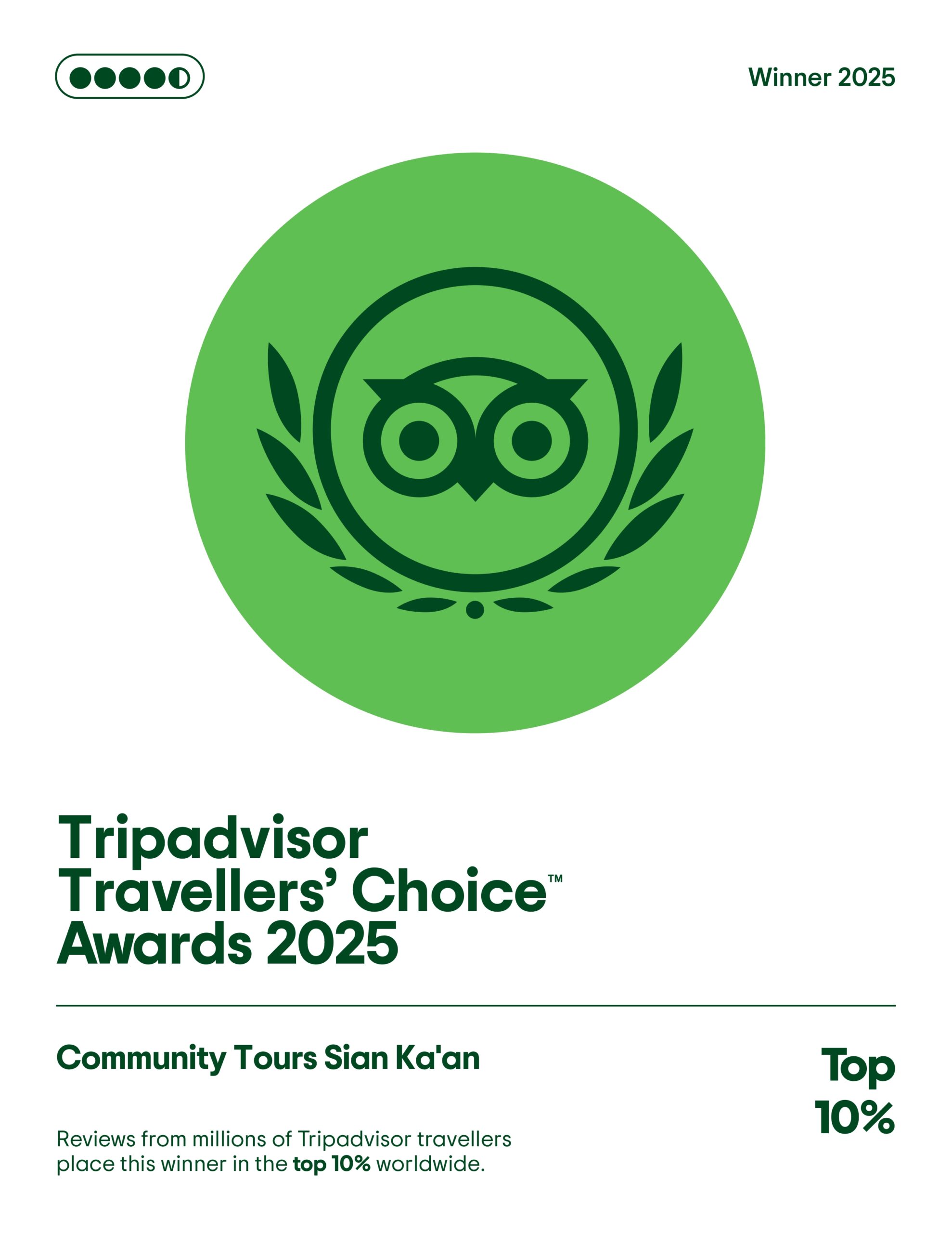 Community Tours Sian Ka'an Winner of the Tripadvisor’s Travelers’ Choice Awards 2025